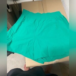 Stretch woven 4 inch Vibrant Green Athletic Shorts